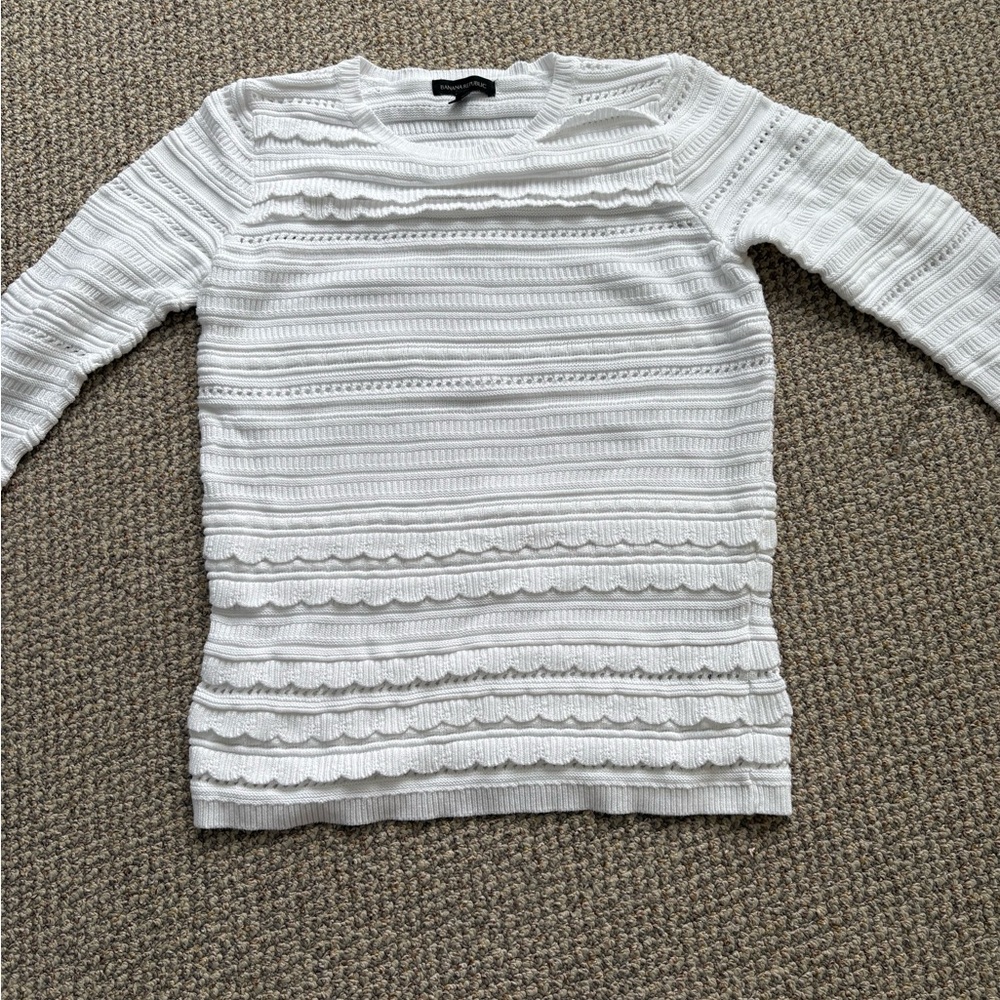 Banana Republic White Textured Women's Sweater